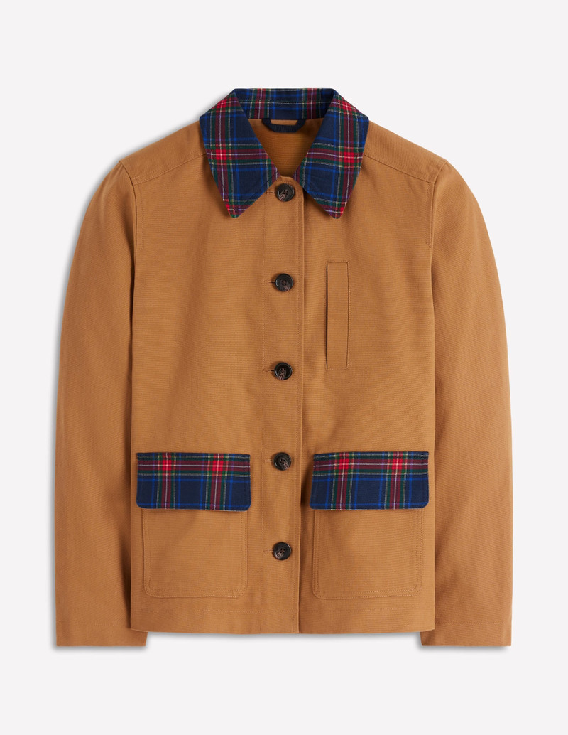 Canvas Barn Jacket-Hazelnut Brown, Check 1