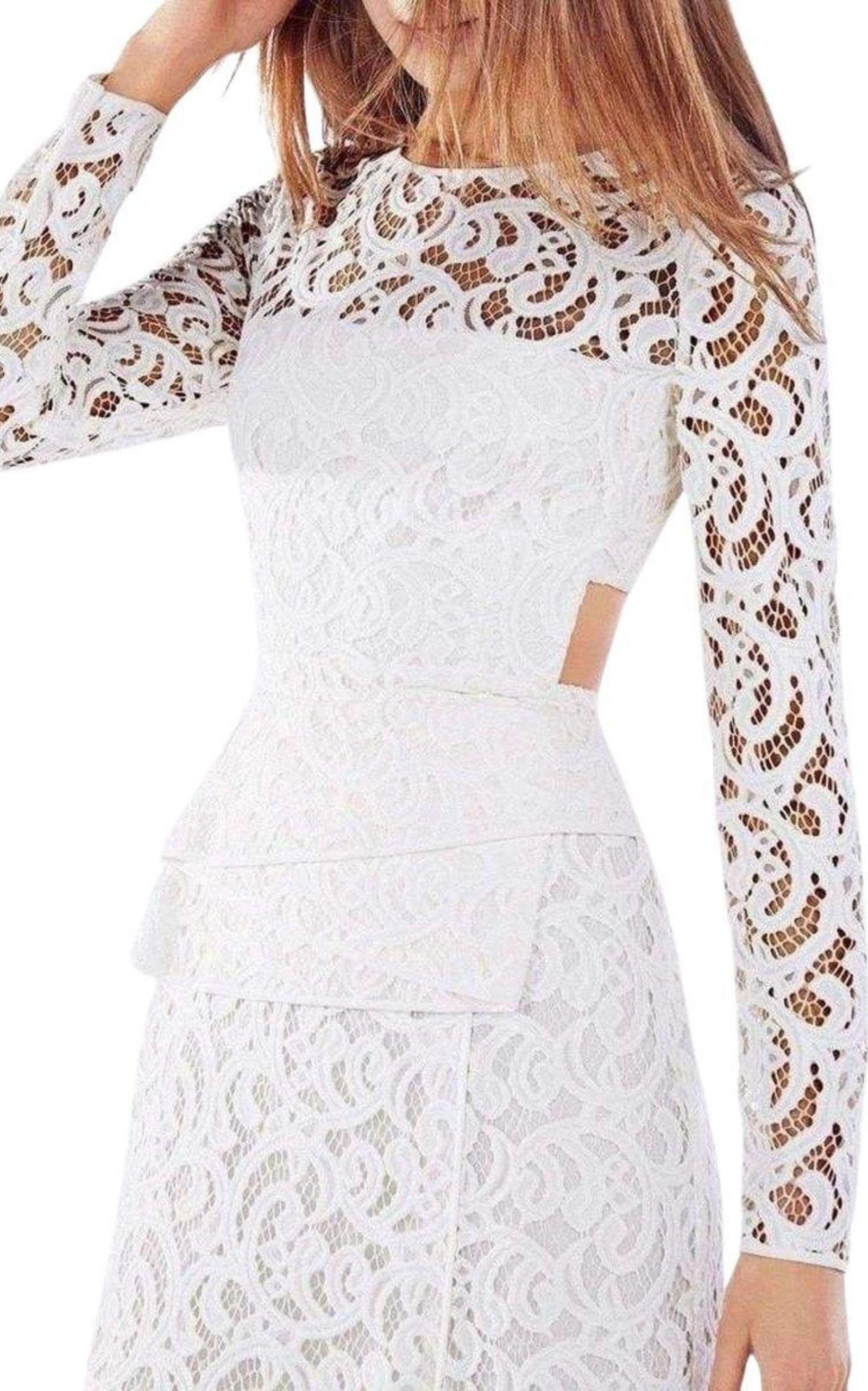 BCBGMAXAZRIA - Elizabella Cutout Lace Gown - 5