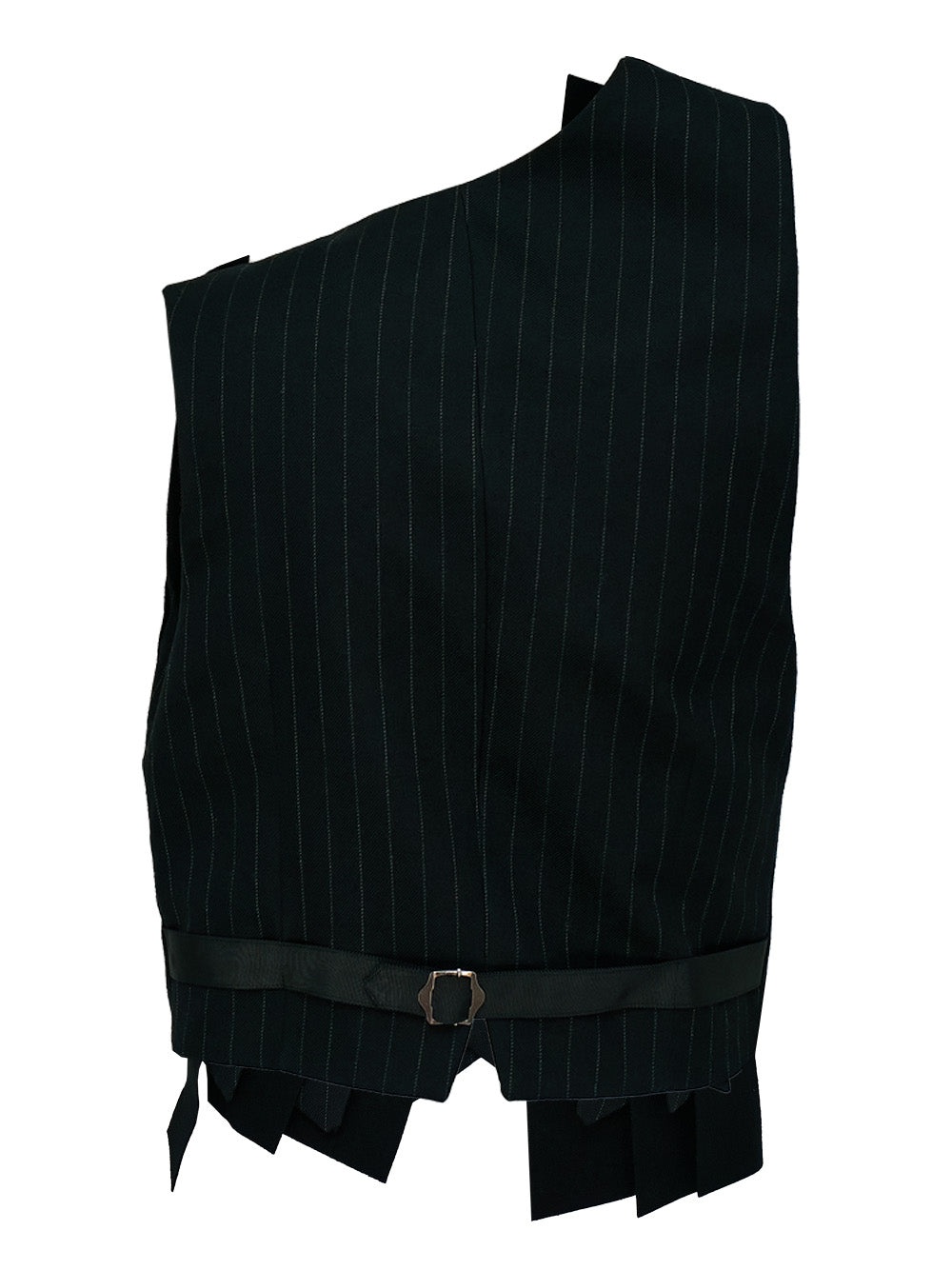 Chalk Stripe Wool Melton Vest - 2