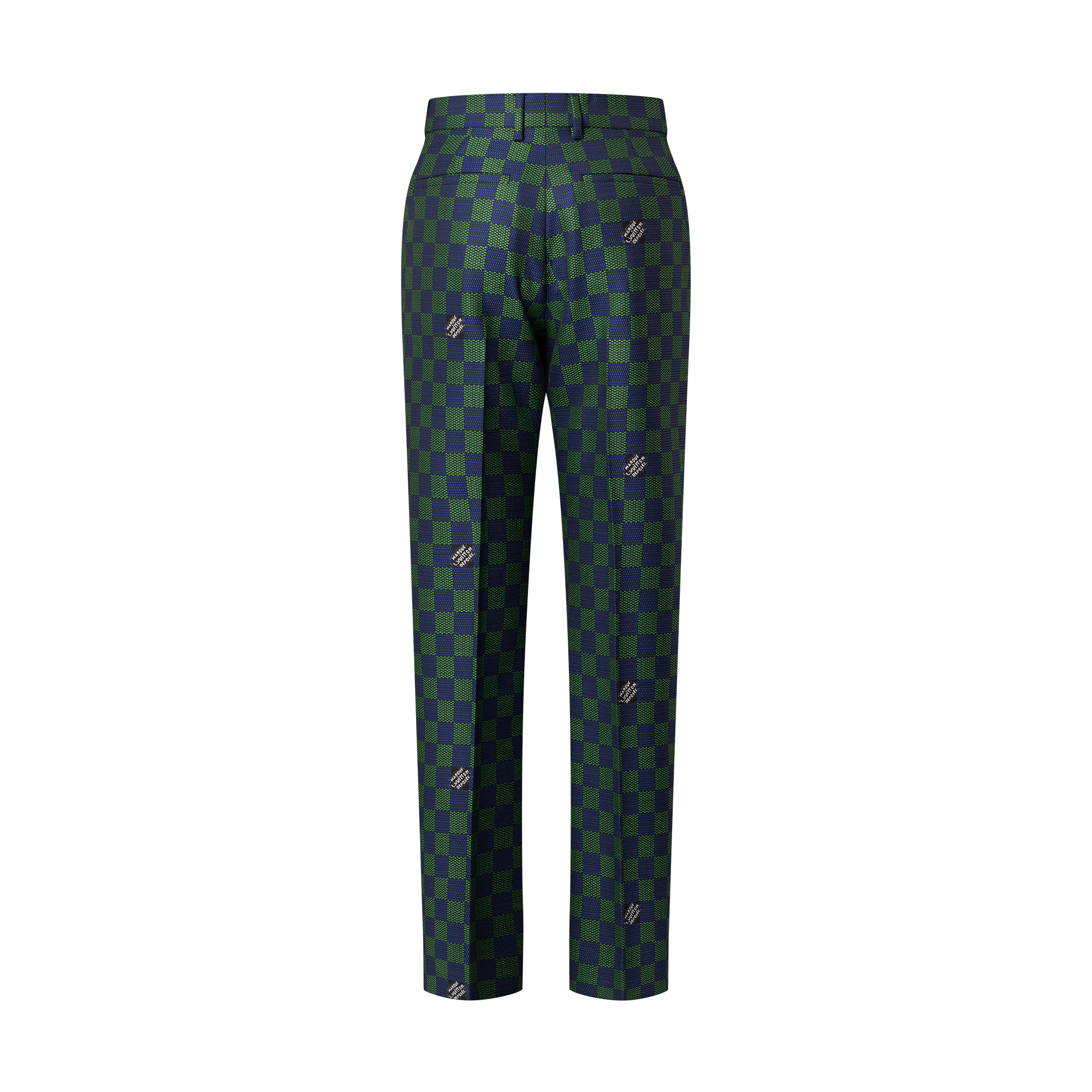 Jacquard Damier Wool Cigarette Pants - 3