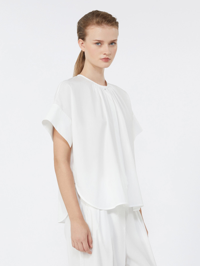 EDUCATA Cotton poplin crew-neck shirt - WHITE 5