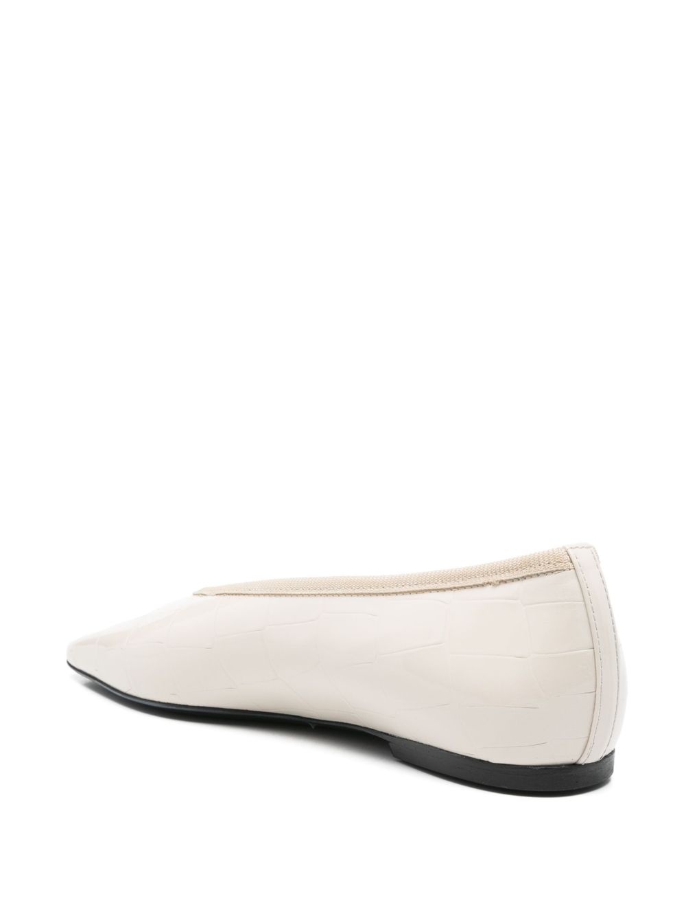 crocodile-embossed ballet flats - 3