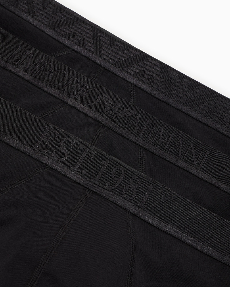 EMPORIO ARMANI THREE-PACK OF ASV SHINY LOGOBAND ORGANIC-COTTON BRIEFS outlook