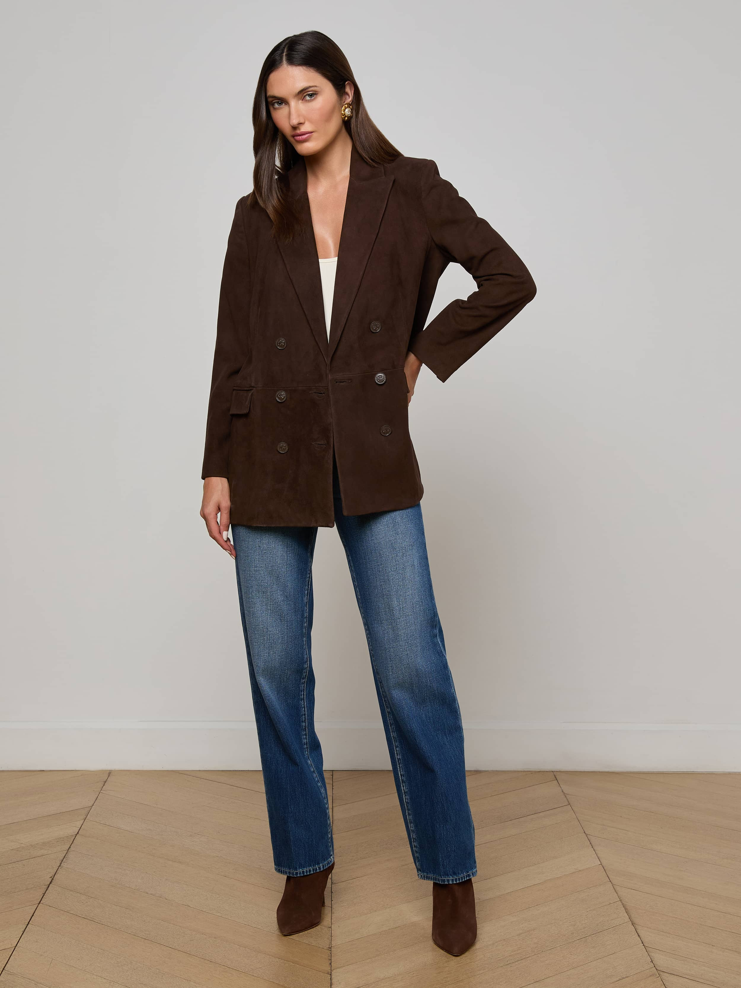 Aimee Oversized Suede Blazer - 4