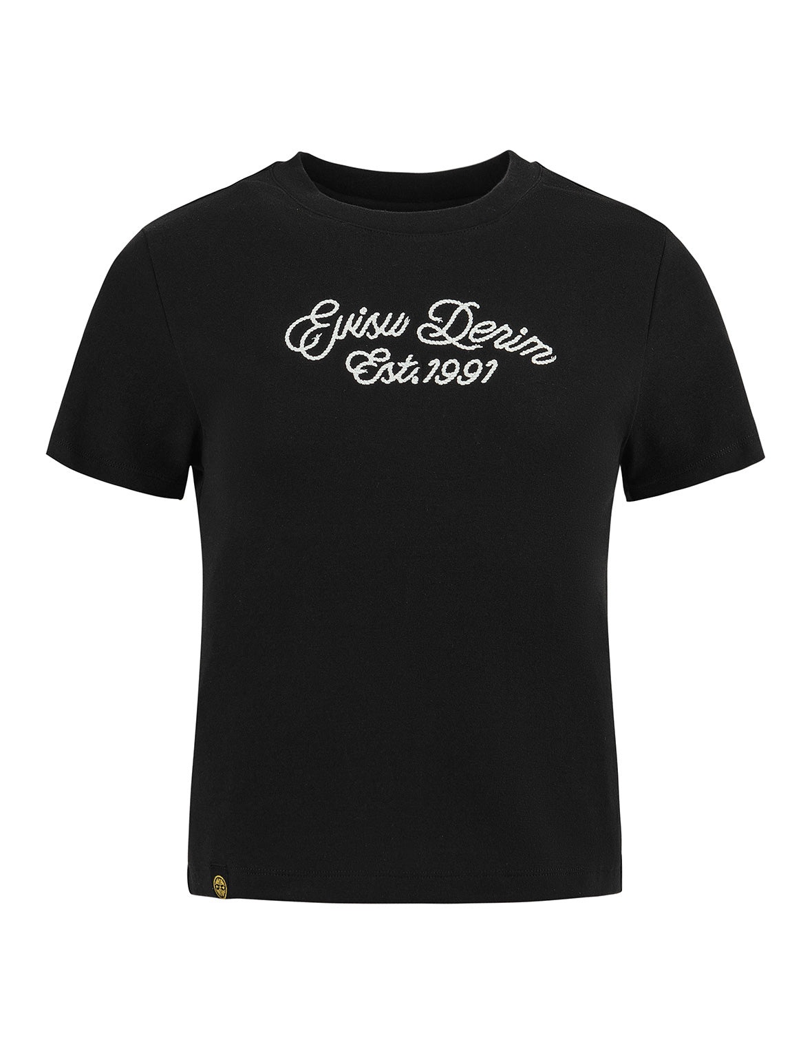 Rope Twist Slogan Embroidery Boyfriend T-Shirt - 9