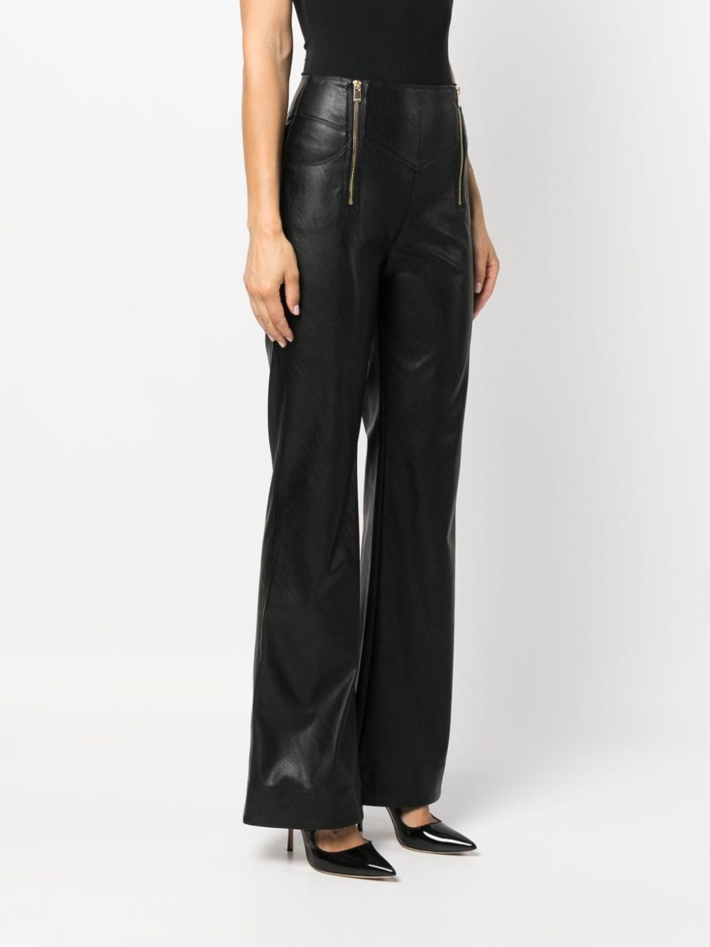 faux-leather flared trouser - 3