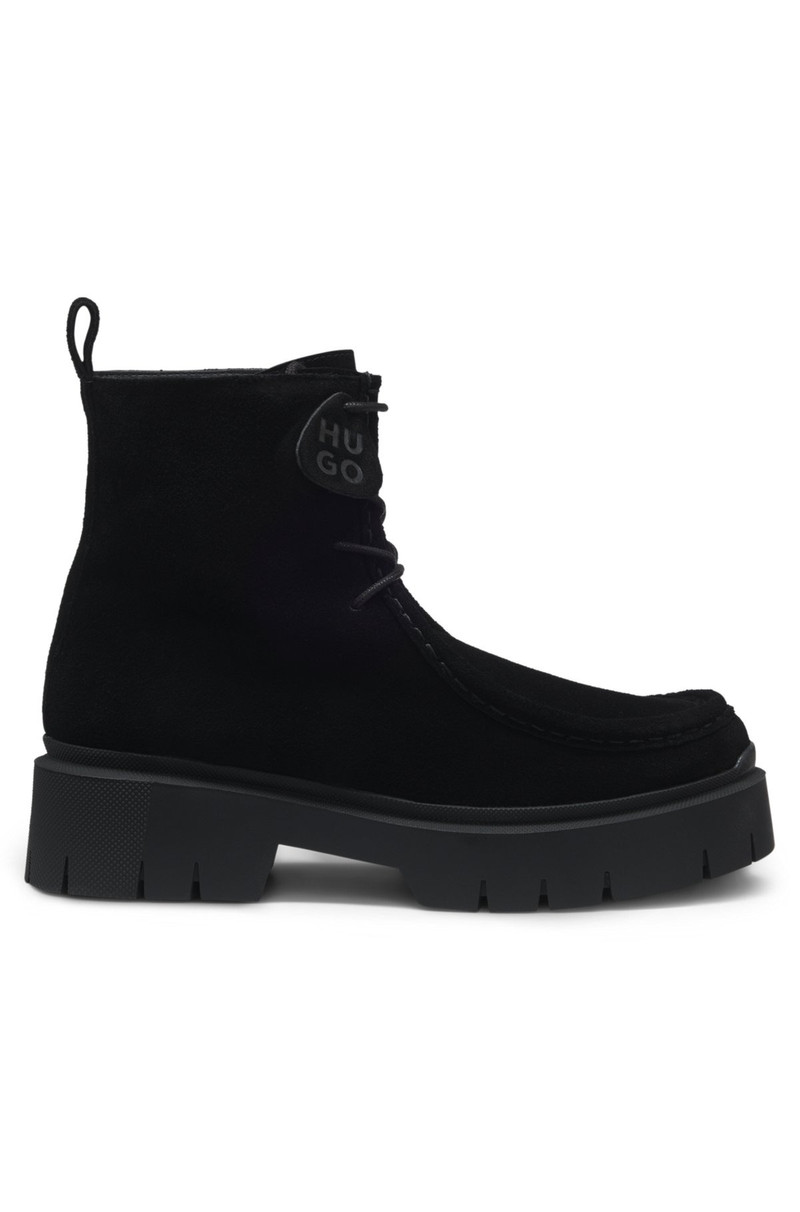 LACE-UP BOOTS IN SUEDE WITH REMOVABLE LOGO TAG 1