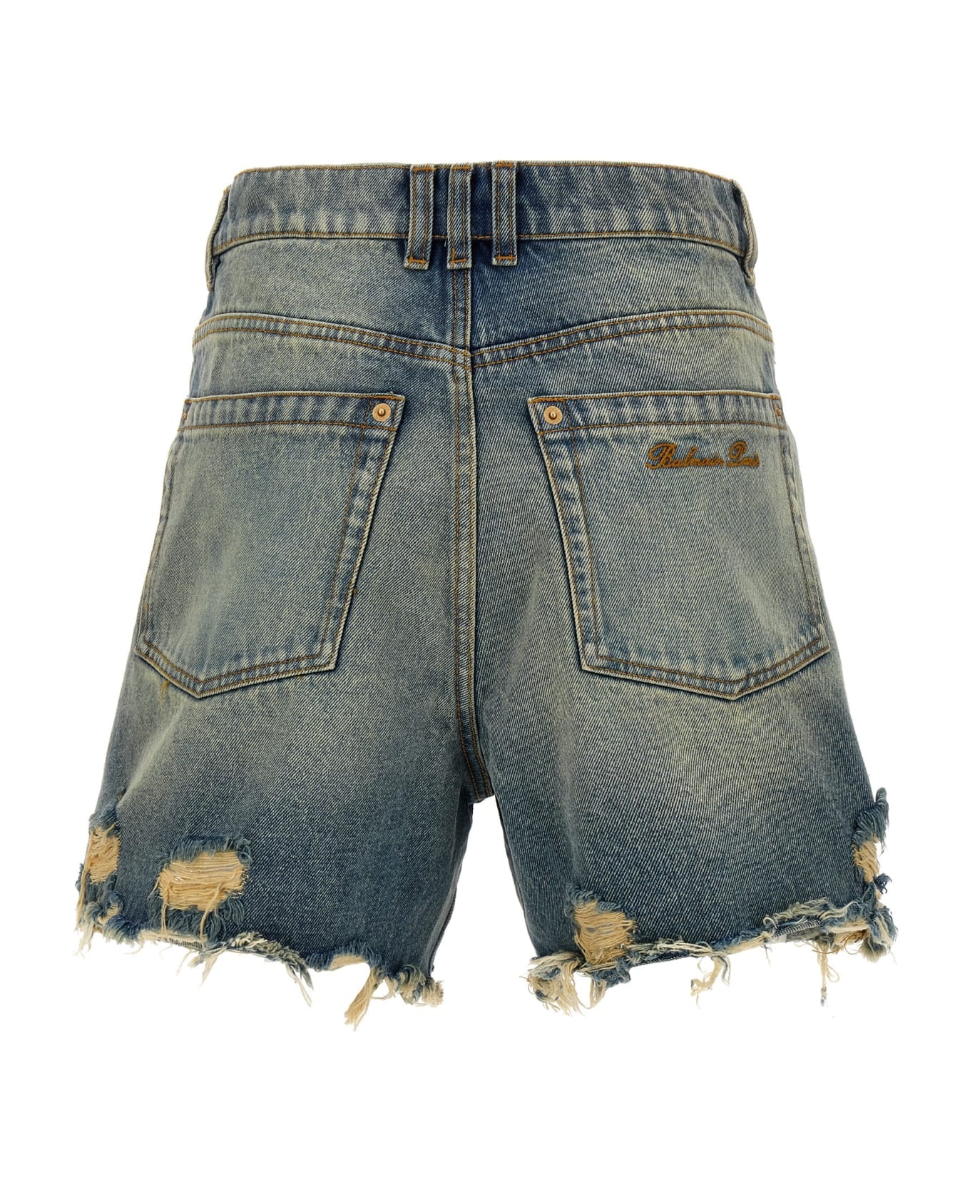 Distressed Denim Shorts - 2