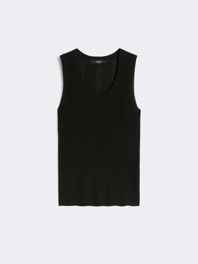 COSE Viscose yarn sleeveless jumper - BLACK 1