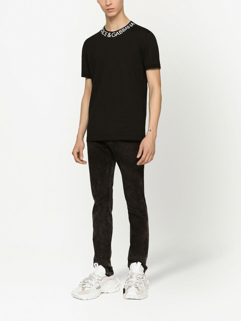 slim-fit faded denim jeans - 3