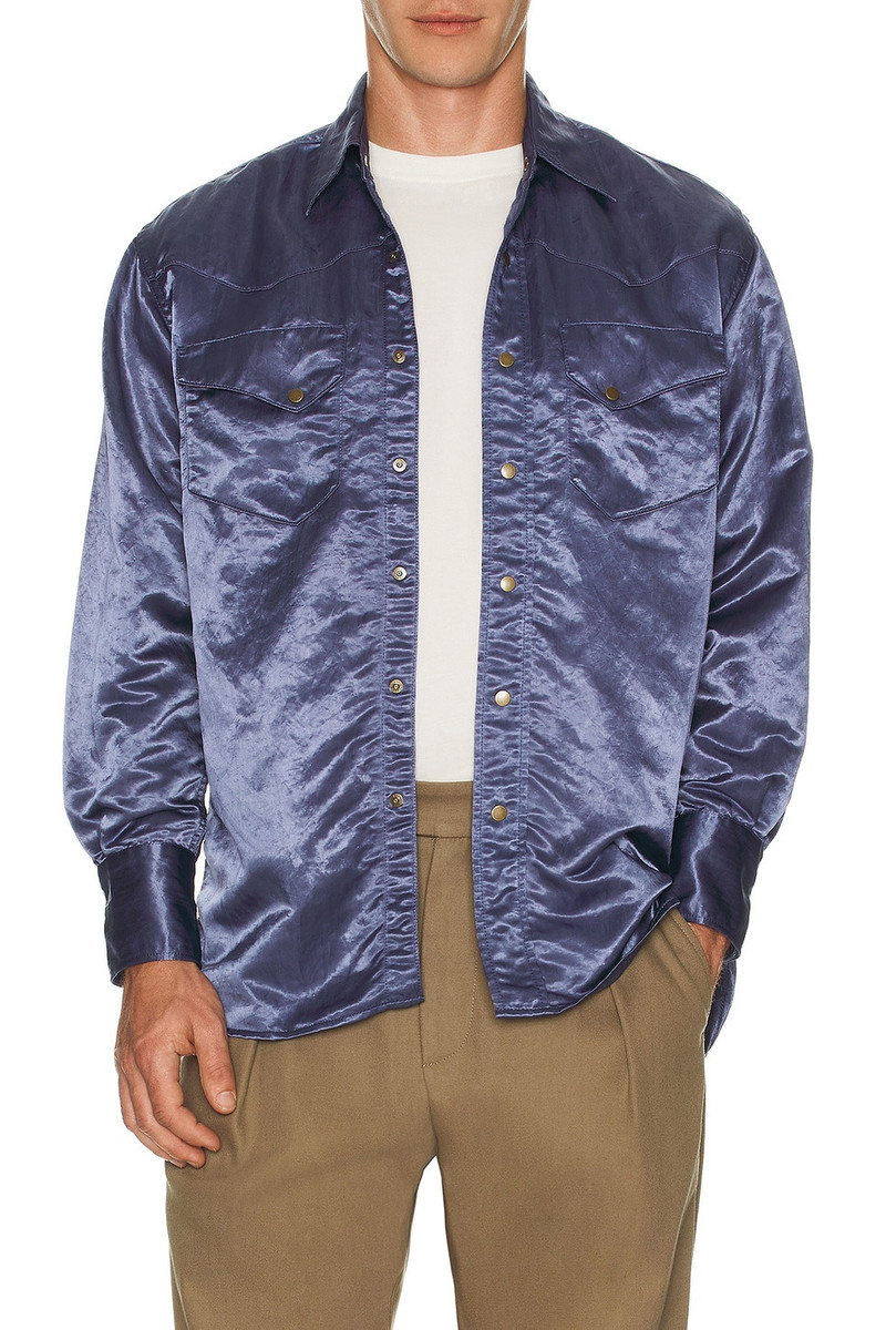 BEAMS PLUS Western Shirt Broken Nylon Satin outlook