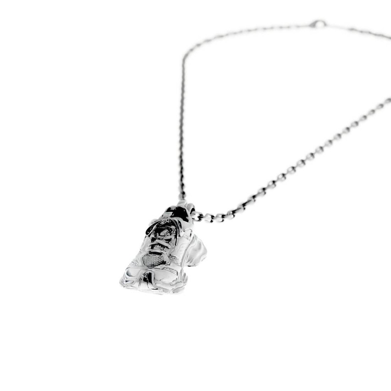 BALENCIAGA Keyholder Thin Cargo Necklace  in Silver outlook