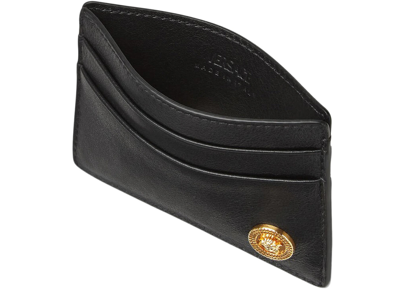 Versace Medusa Biggie (4 Card Slot 1 Cash Compartments) Card Holder Black/Gold - 2