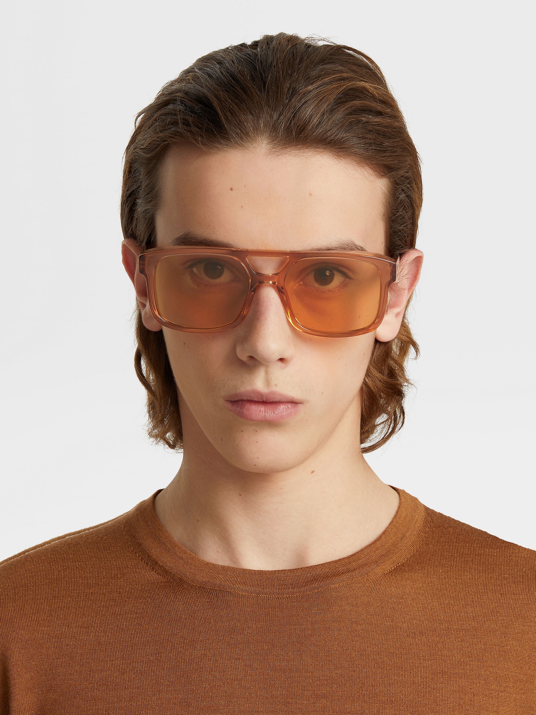 TRANSPARENT VICUNA COLOR ACETATE SUNGLASSES - 4