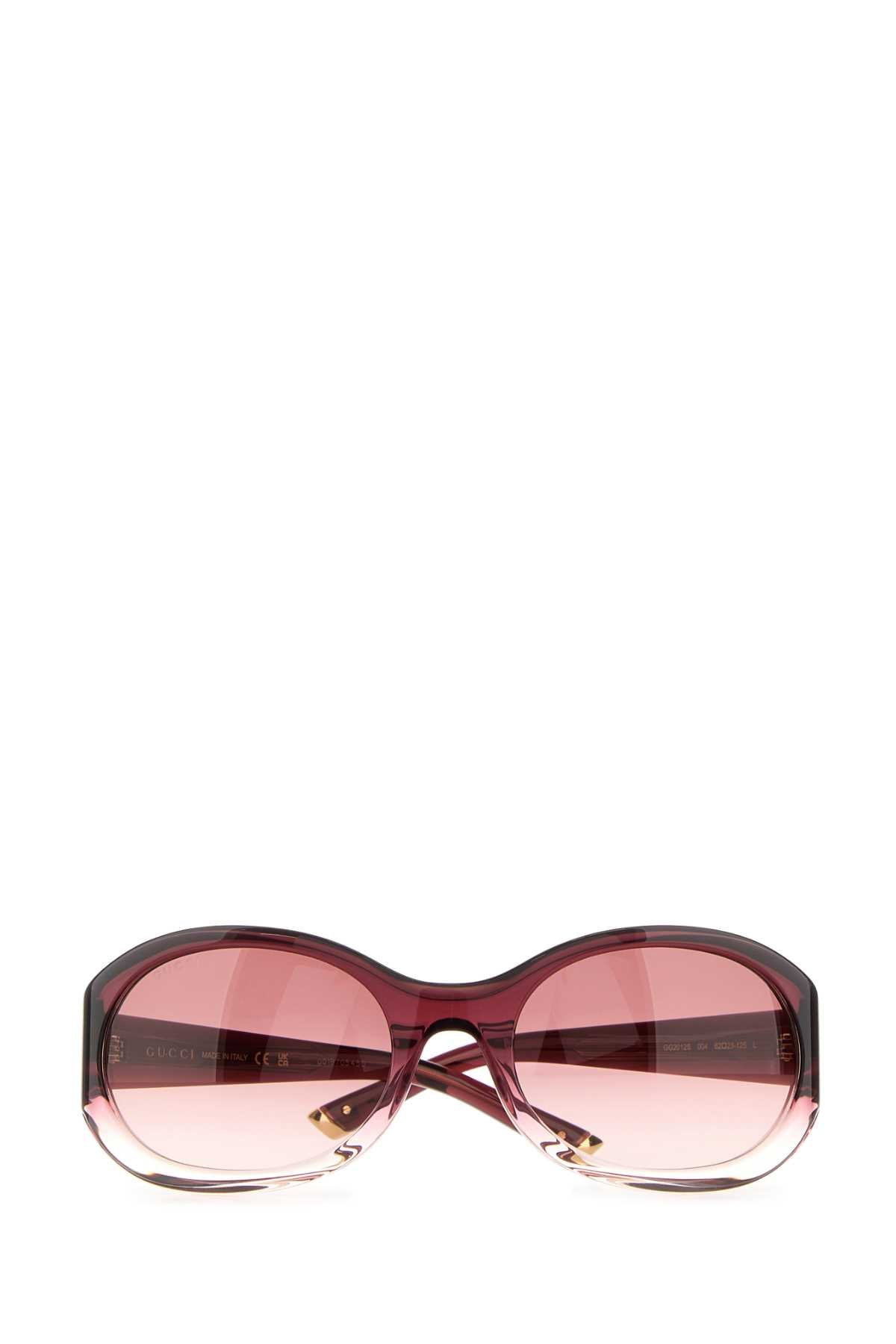 Gucci Women Burgundy Acetate Sunglasses - 2