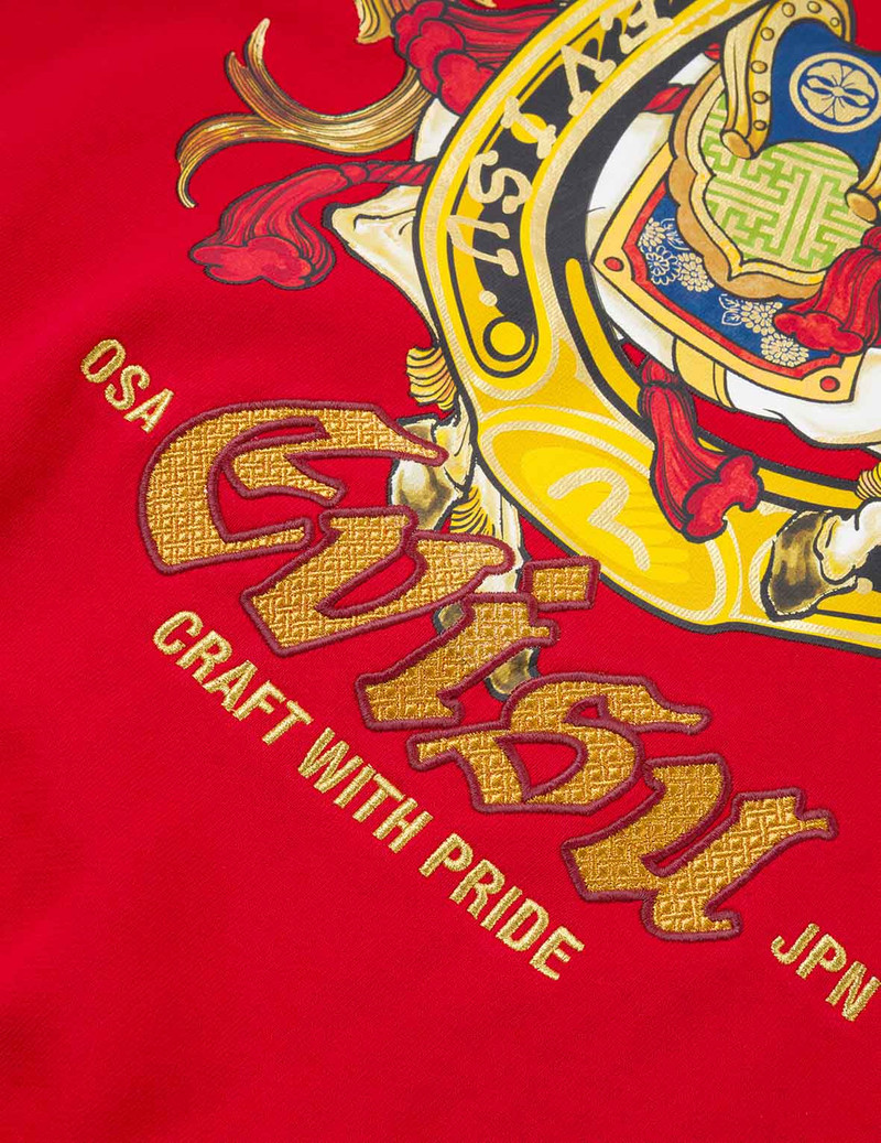 Year Of Horse Embroidery Zip-Up Hoodie - Red 8