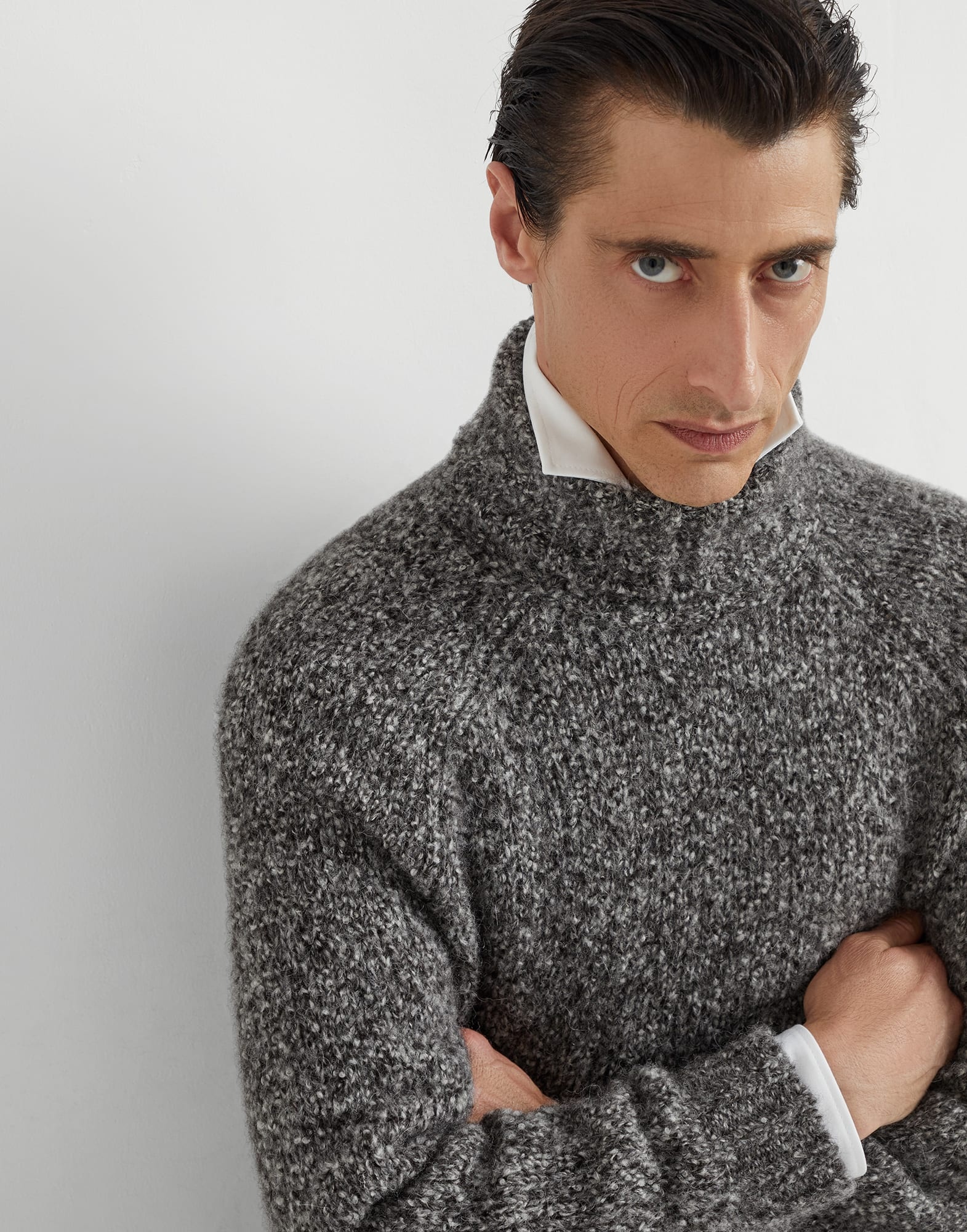Flecked alpaca, virgin wool and cashmere turtleneck sweater with raglan sleeves - 3