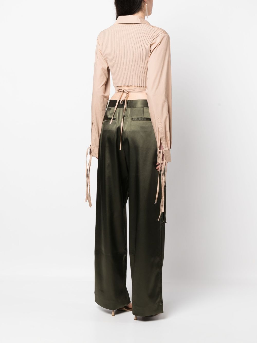 cropped wrap blouse - 4