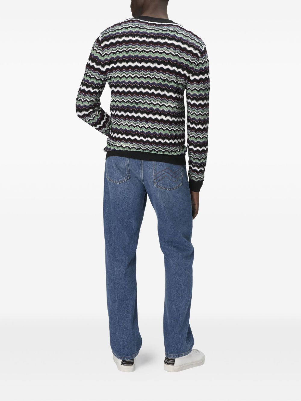 chevron-pattern cardigan - 3