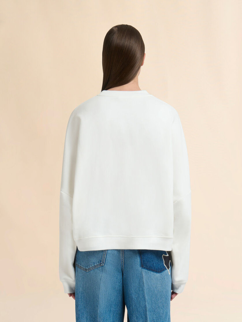 WHITE COTTON SWEATSHIRT WITH TULIP PRINT 3