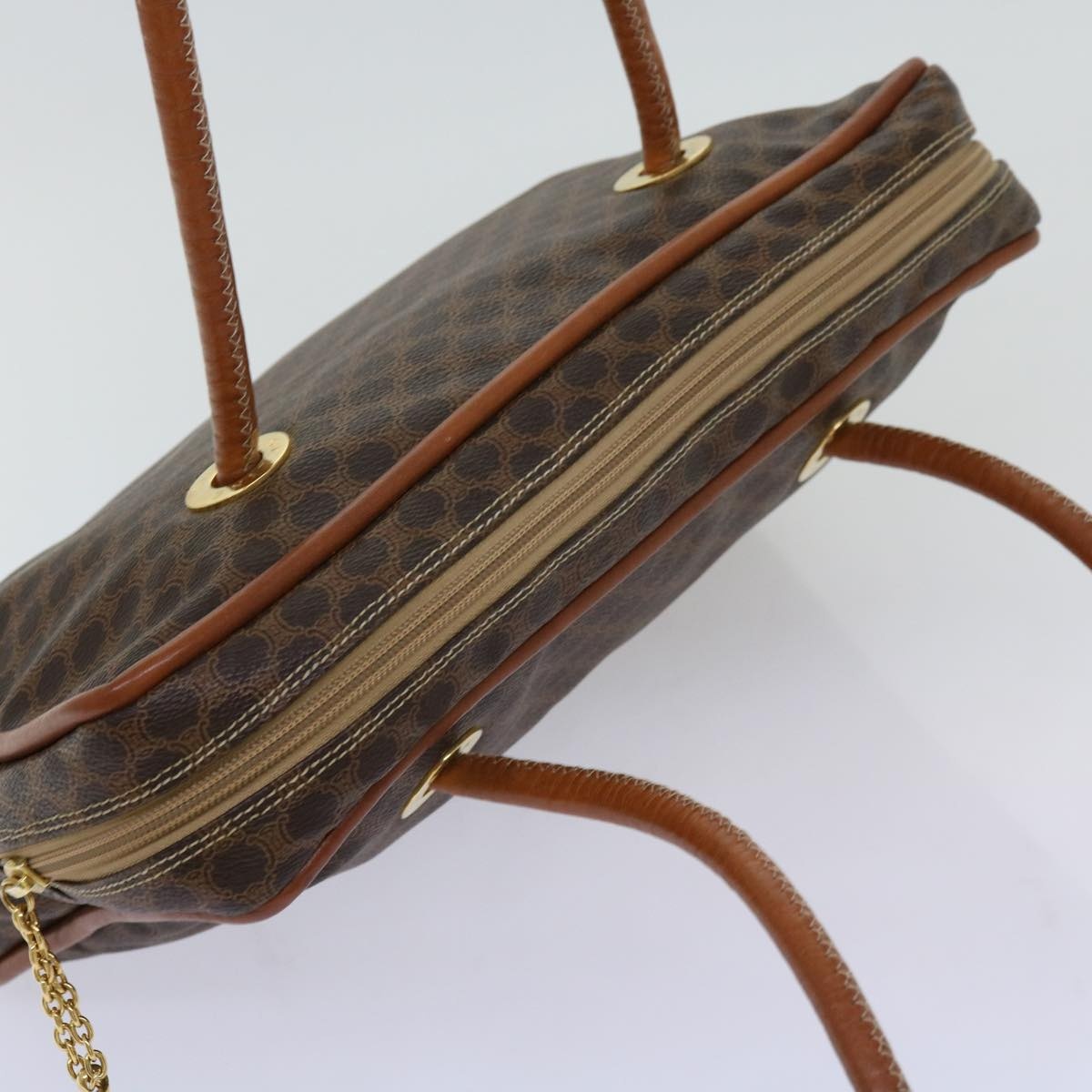 CELINE Macadam Canvas Shoulder Bag Pvc Brown - 6