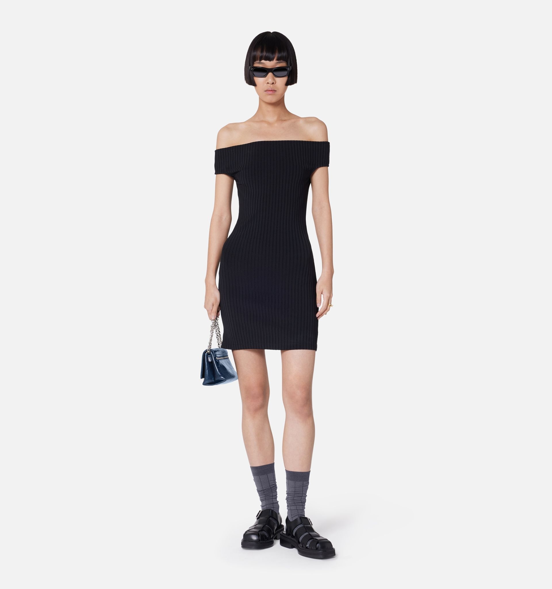 Bare Shoulder Mini Dress - 2