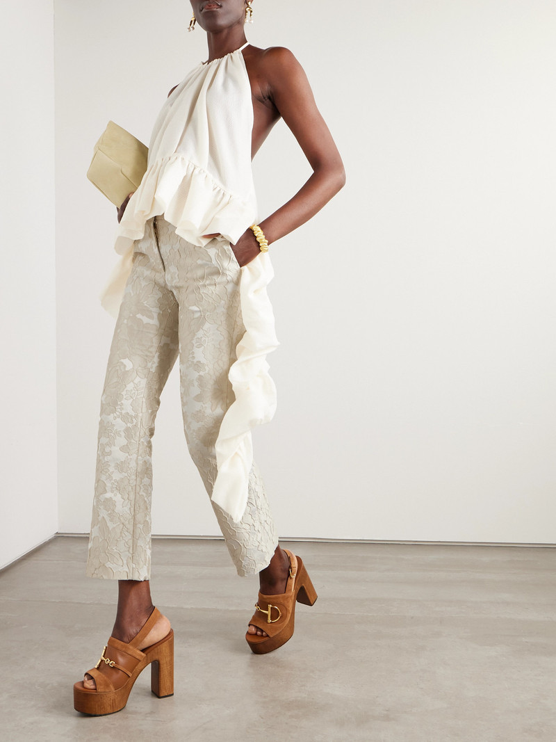 La DoubleJ 24/7 Cropped Brocade Bootcut Pants outlook
