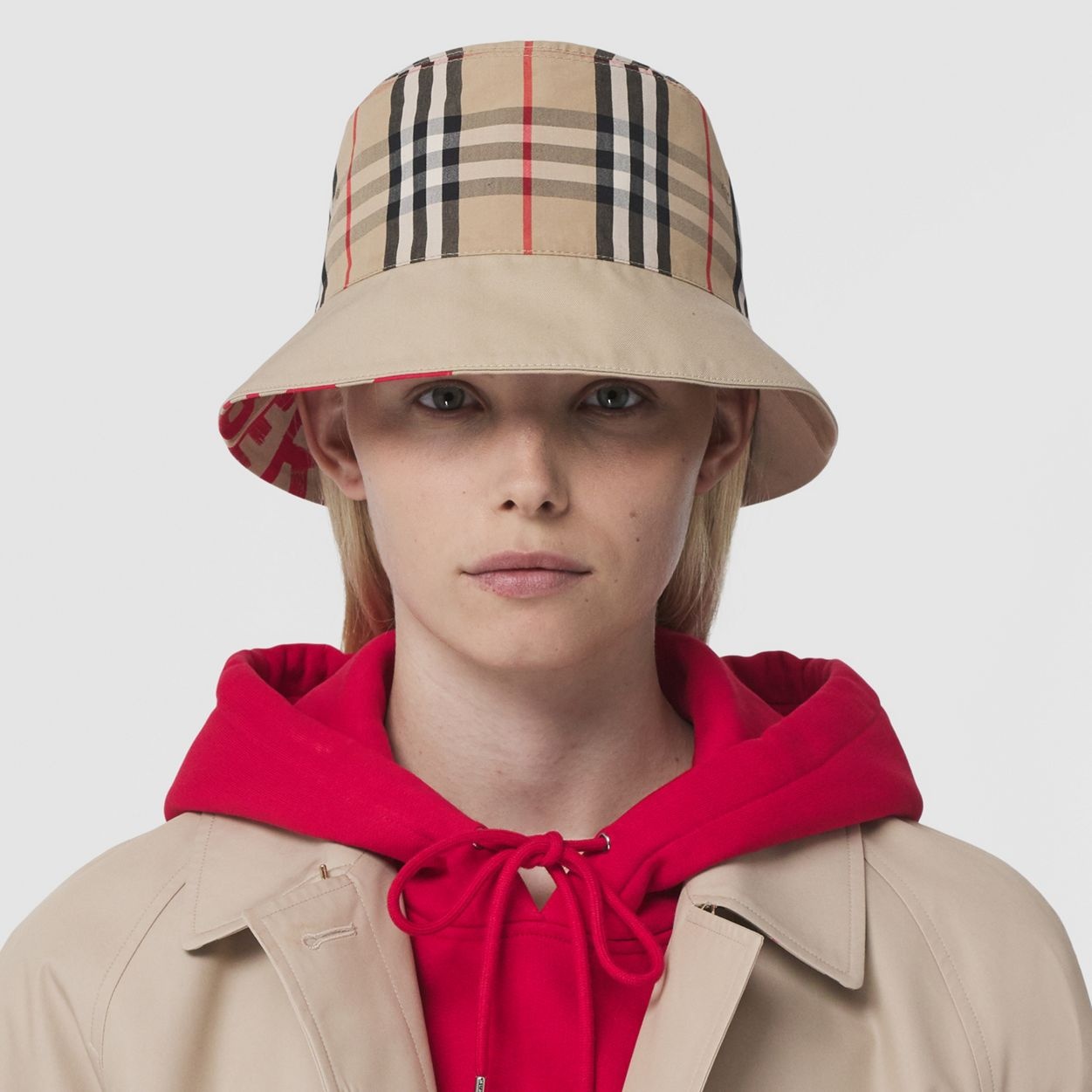 Reversible Logo Print Cotton Gabardine Bucket Hat - 3