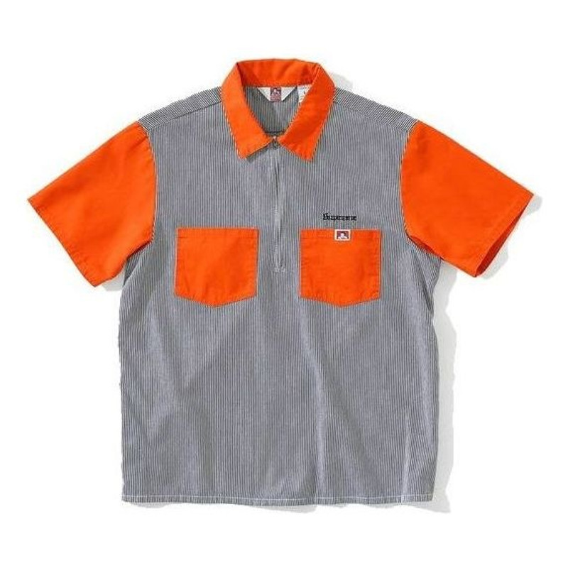 Supreme Ben Davis Half Zip Work Shirt 'Hickory Stripe' SUP-FW19-398 - 1