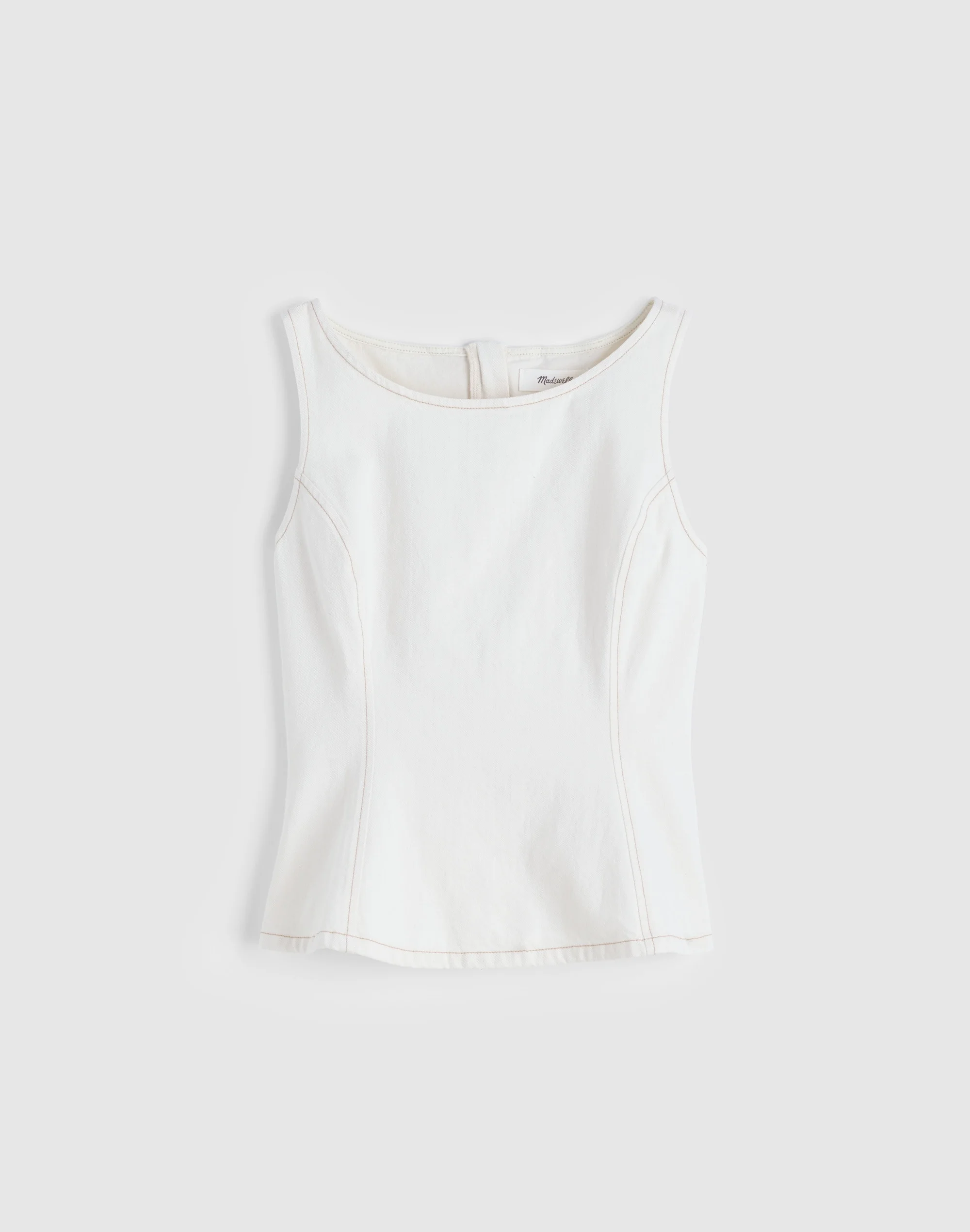 Denim Seamed Boatneck Shell Top - 1