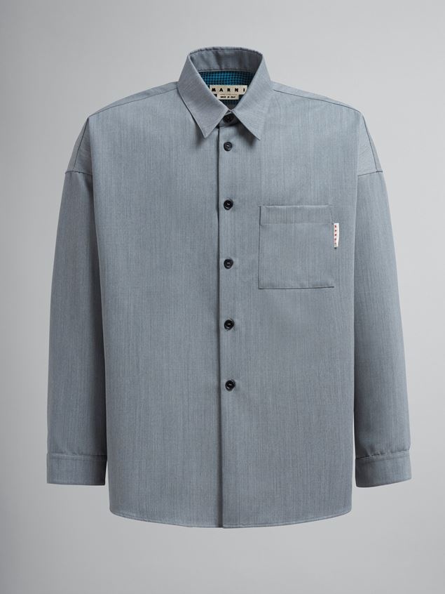 SUSTAINABLE WOOL GABARDINE SHIRT - 1