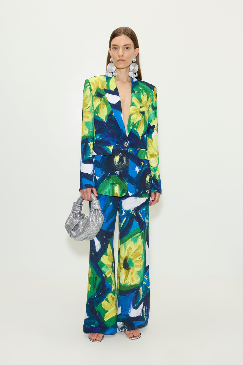 Lennox Crepe Jacket in Large Abstract Floral 6