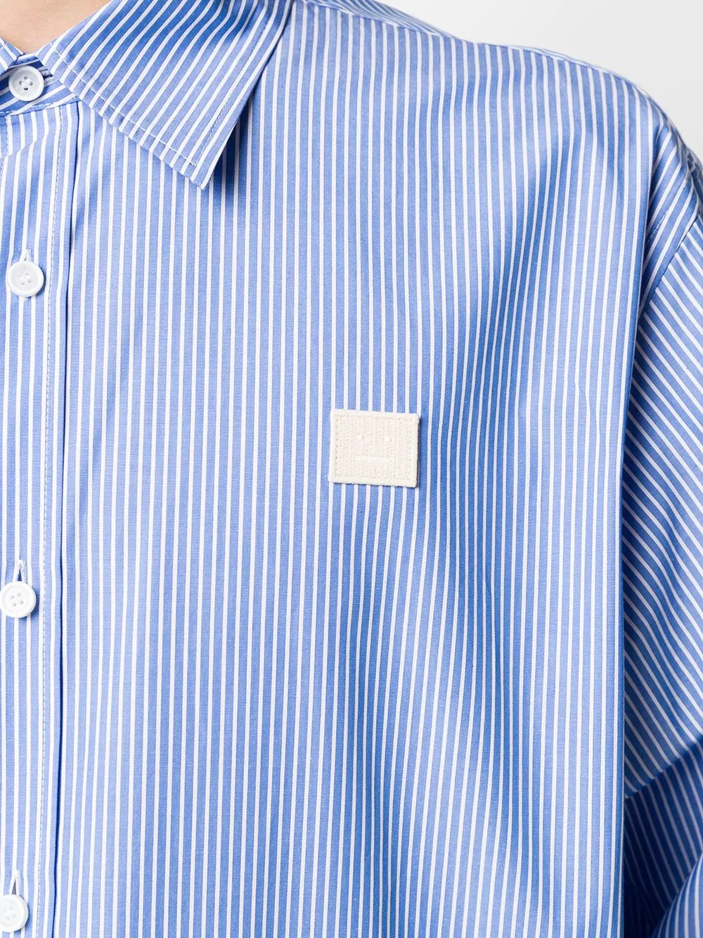 logo-patch vertical-stripe shirt - 6