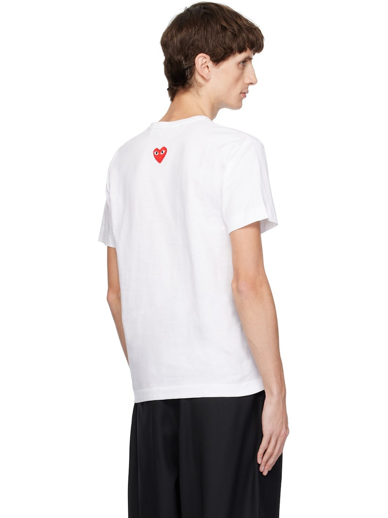 White Classic Red Heart On Back T-shirt 3