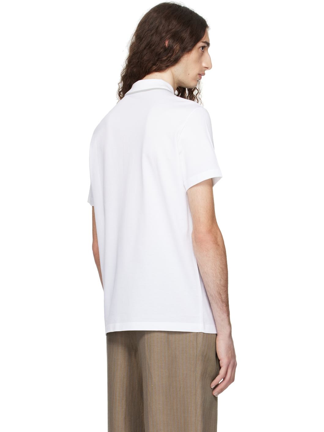 White Embroidered Polo - 3