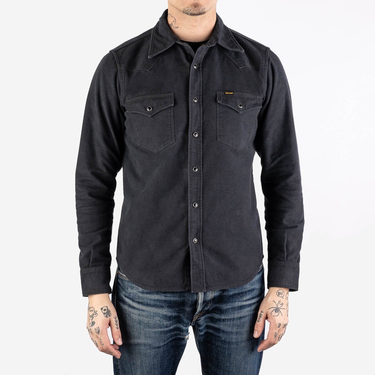 9oz Raised Whipcord Western Shirt - Black - 2