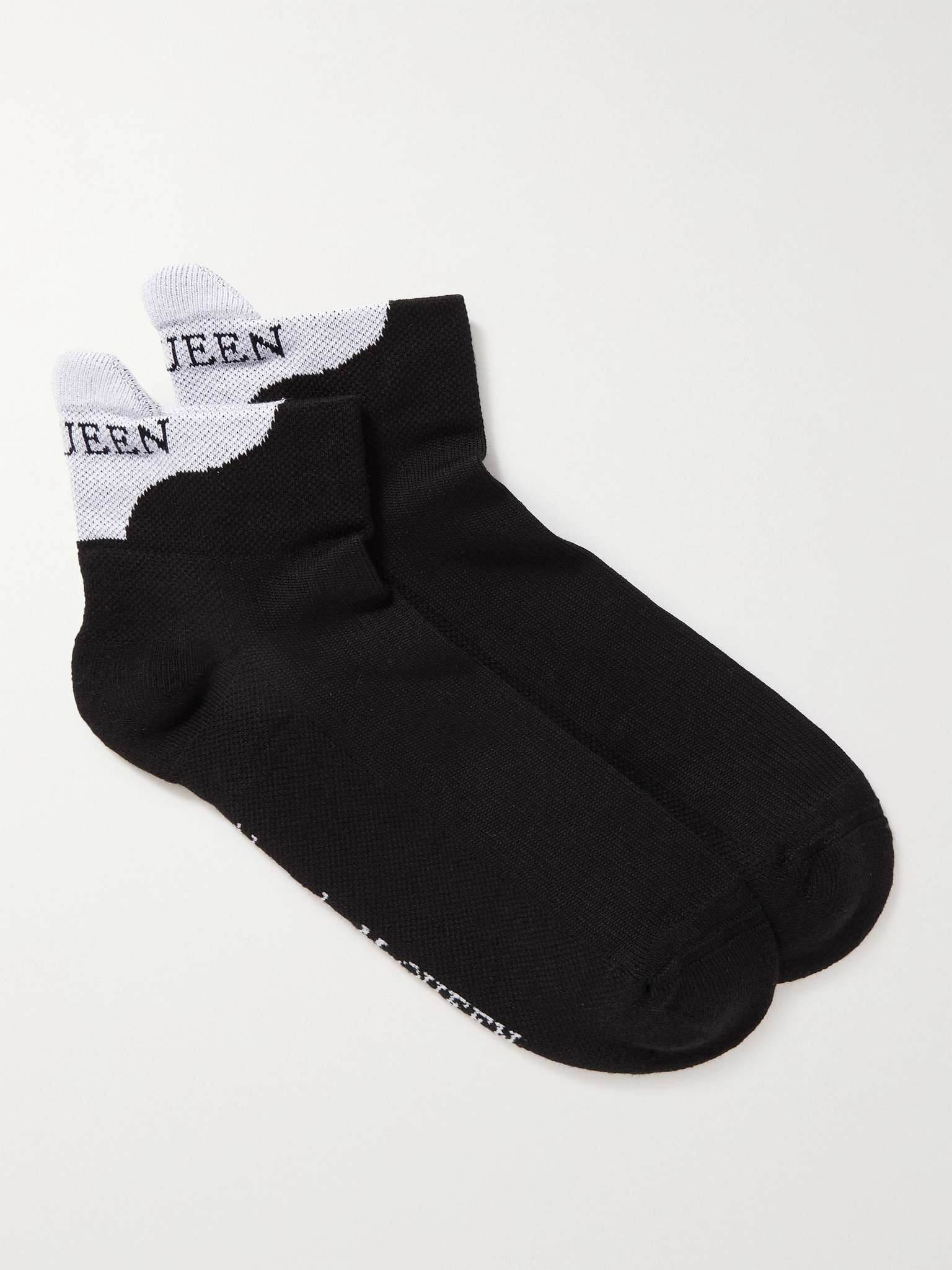 Logo-Jacquard Cotton-Blend Socks - 1