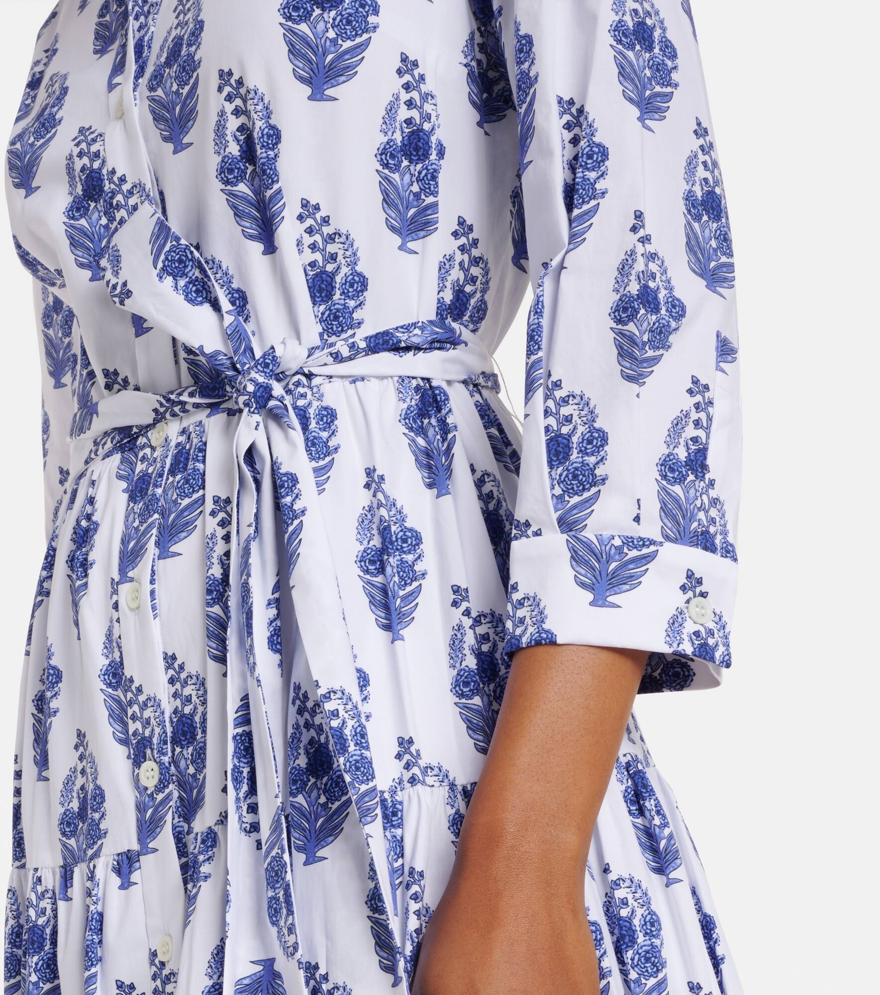 Floral cotton-blend shirt dress - 5