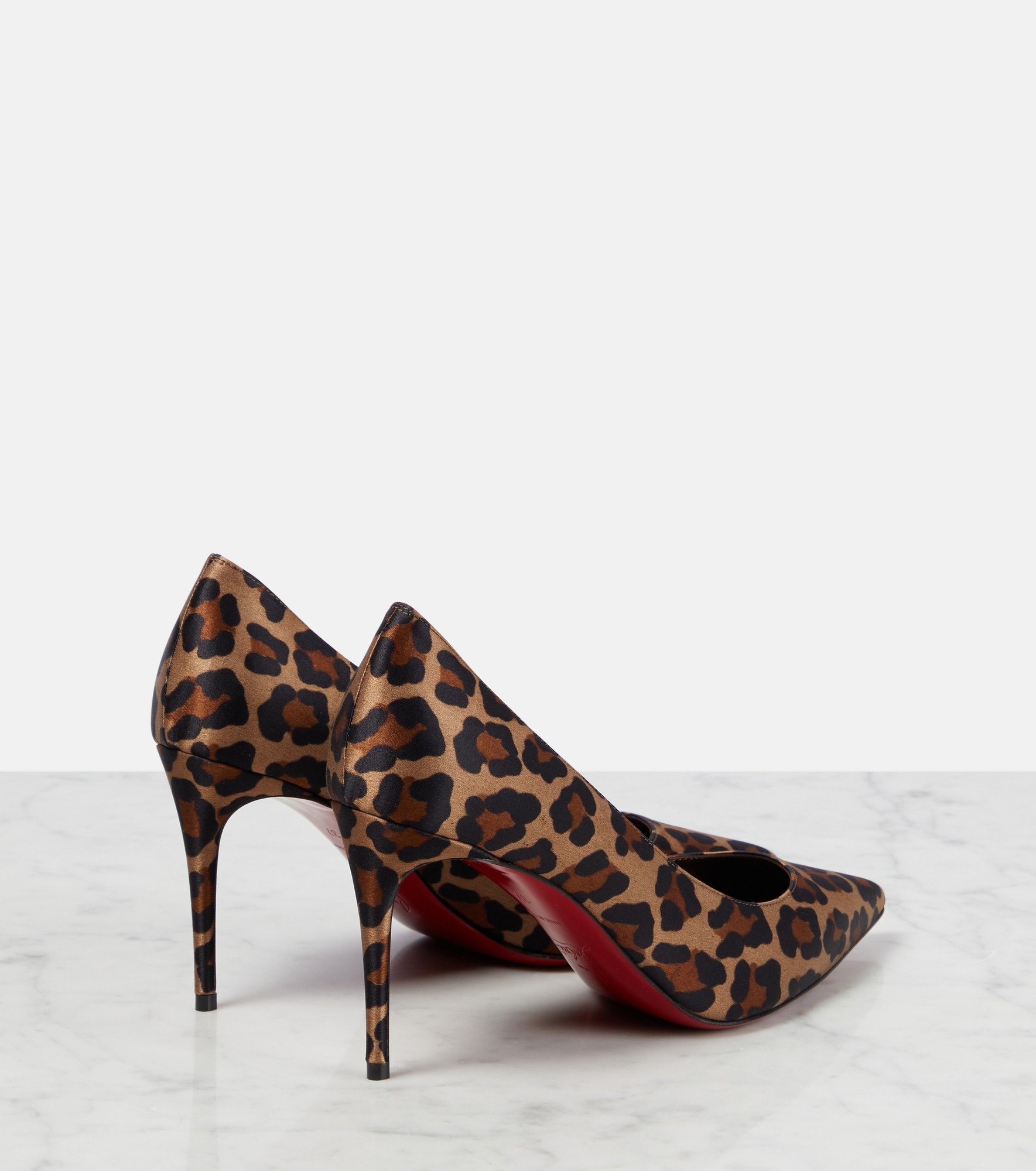 Kate 85 leopard-print satin pumps - 3