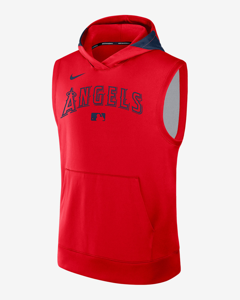 Los Angeles Angels Authentic Collection Men’s Nike Dri-FIT MLB Sleeveless Pullover Hoodie 1