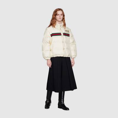 GUCCI Padded nylon bomber jacket with Web outlook