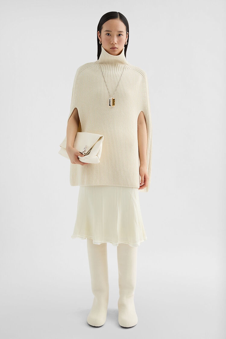 Midweight Wool High-Neck Cape - 2