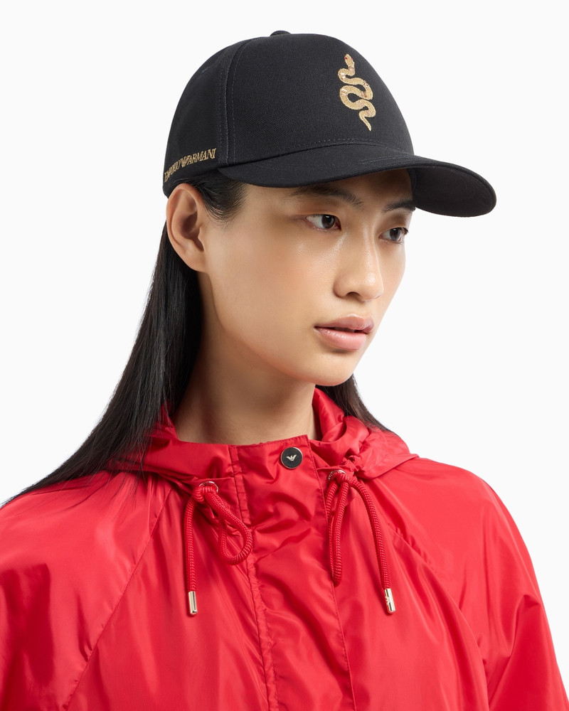 LUNAR NEW YEAR EMBROIDERED SNAKE BASEBALL CAP 3