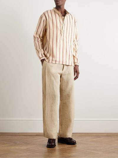 A KIND OF GUISE Pace Grandad-Collar Striped Linen and Cotton-Blend Shirt outlook