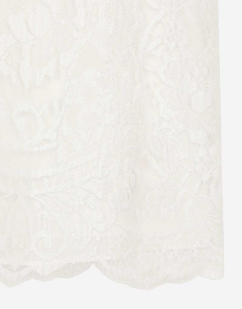 Short lace dress with satin neck 10