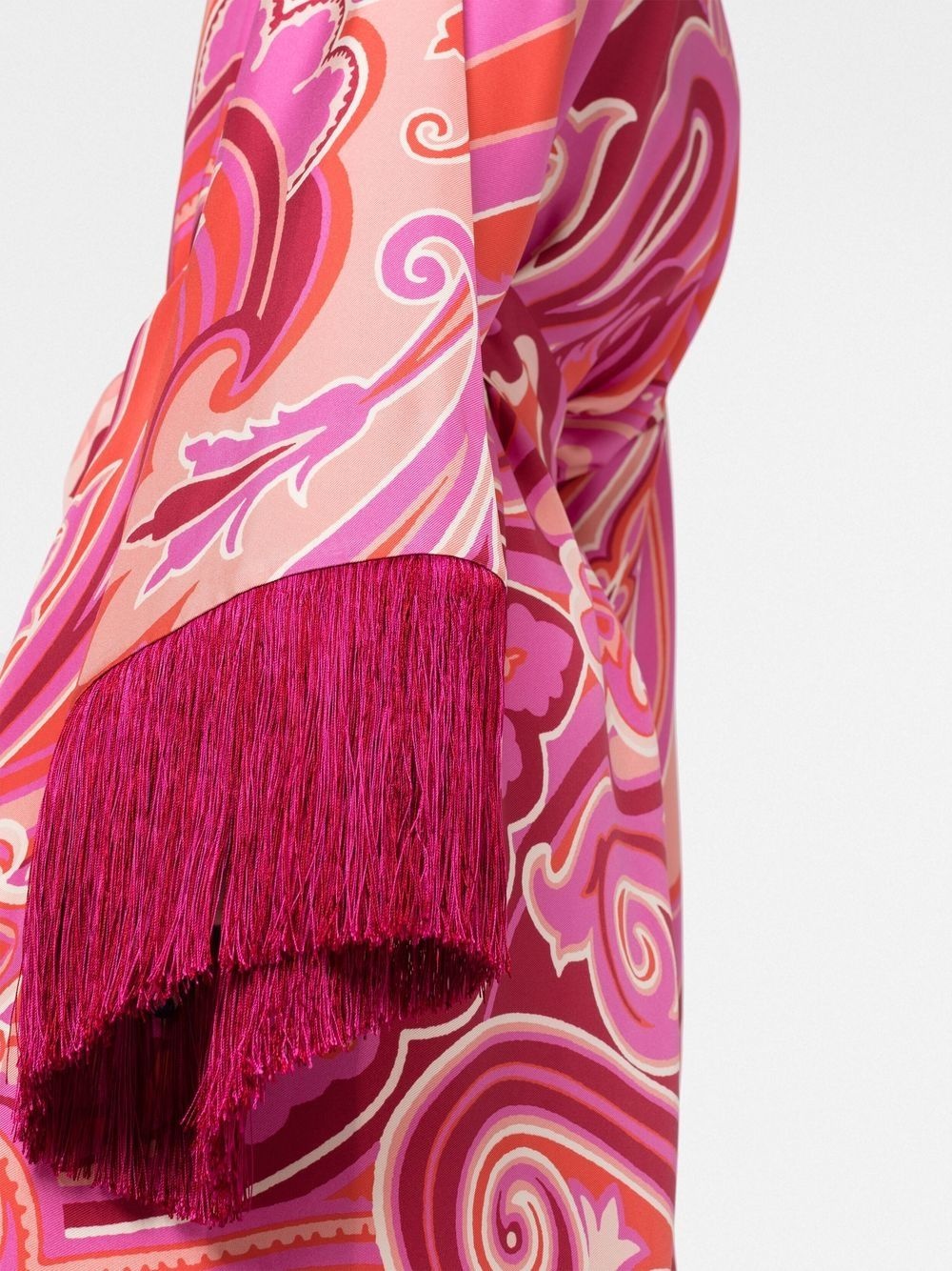 paisley-print fringed jacket - 5