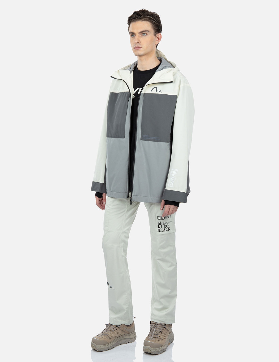 Logo Print Colorblock Windbreaker Jacket - 3
