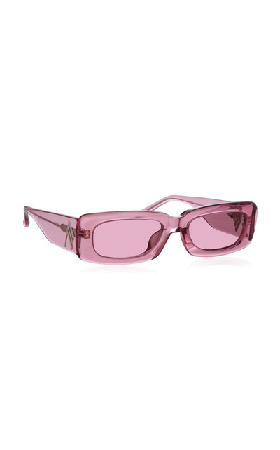 THE ATTICO Mini Marfa Square-Frame Acetate Sunglasses pink outlook