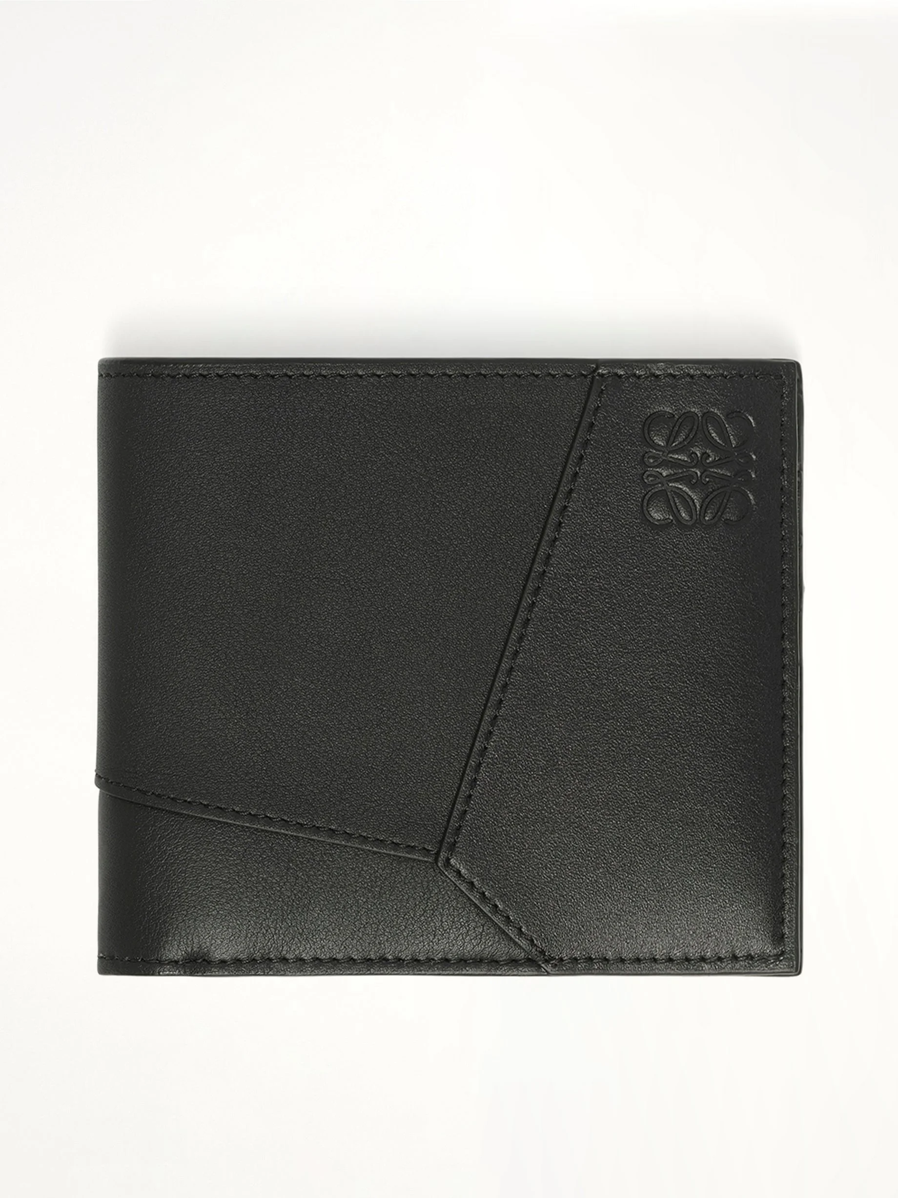 Puzzle Edge Bifold Wallet in Black - 1