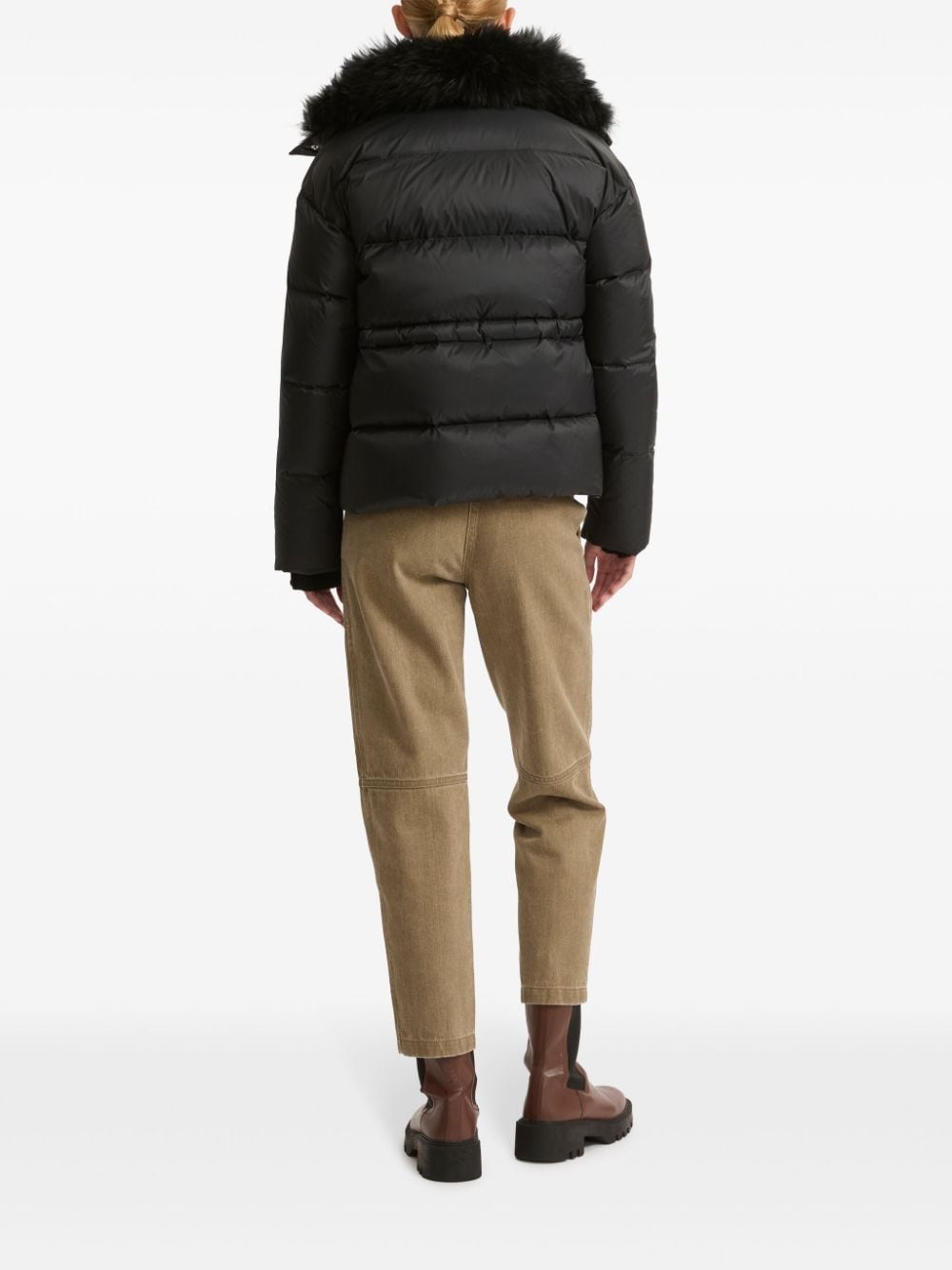 lambswool-trim puffer jacket - 3